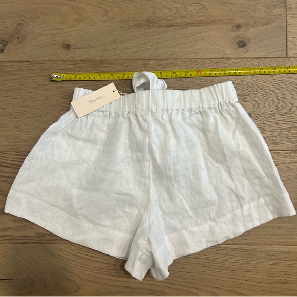 Eberjey White Linen Front Tie Edu Shorts - Picture 10 of 10